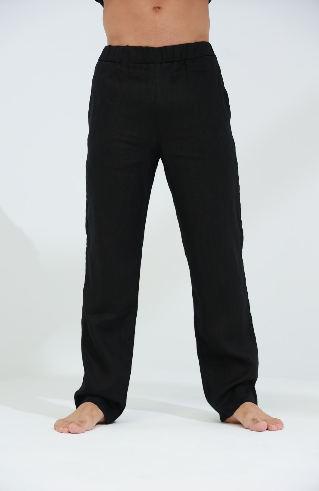 Ditta Men's 100% Linen Pants Black | G Linen World