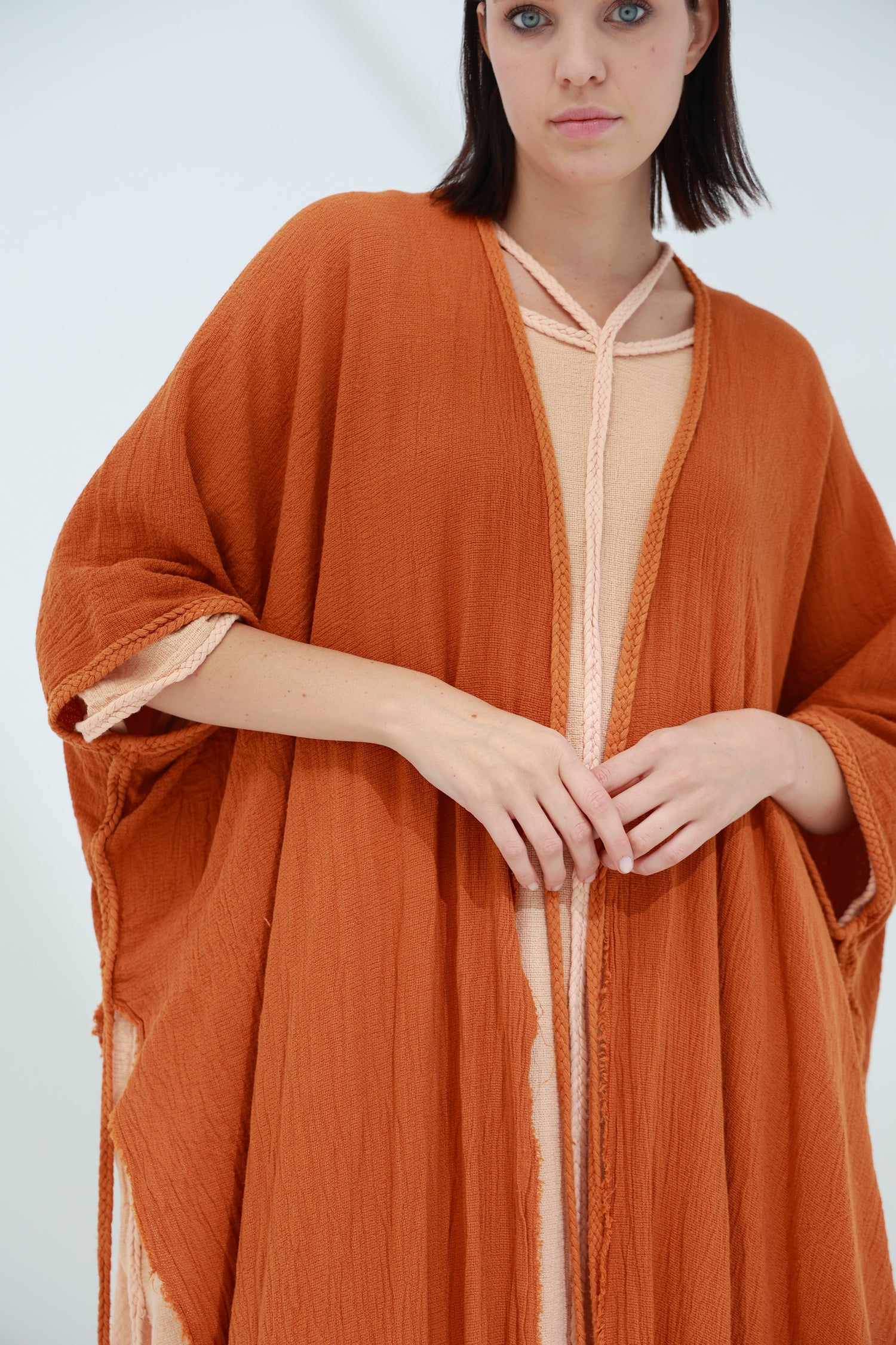 Sande Linen Abaya Rust | G Linen World