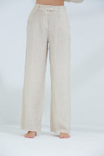 تحميل الصورة في عارض المعرض ، Armonia Straight Leg Linen Pants Sabbia | G Linen World 
