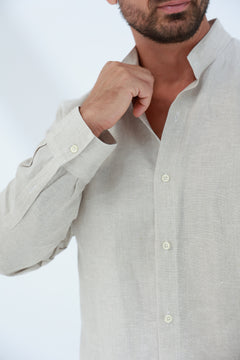 Armonia Men's 100% Linen Shirt - Natural Beige | G Linen World