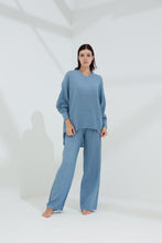 Load image into Gallery viewer, Blue Linen Shirt and Blue Linen PantsArmonia straight Leg Linen Pants Jeans | G Linen World
