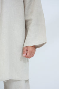 Leggera Men's Linen Cardigan Beige - G Linen World 