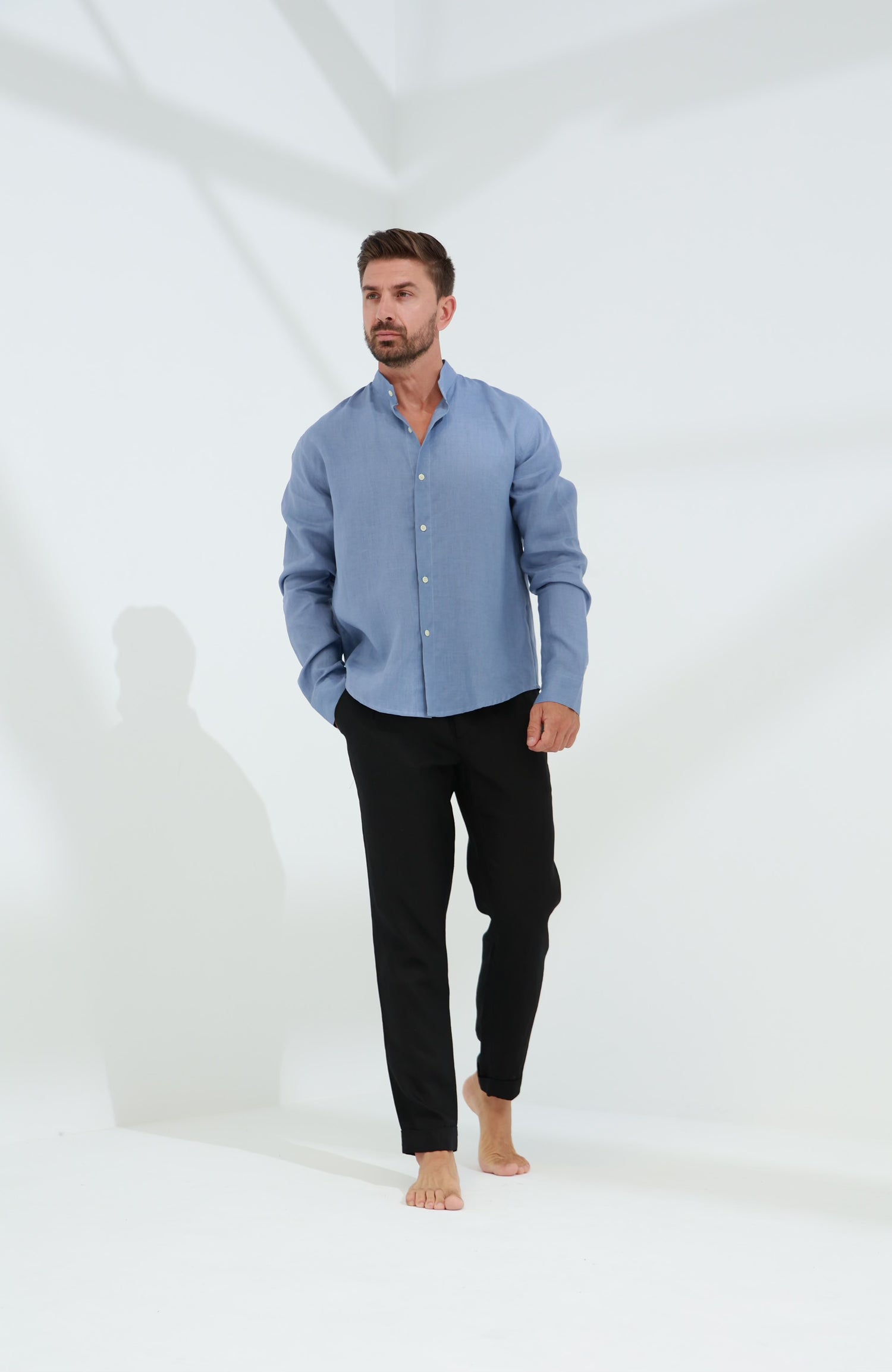 Armonia Men's Linen Shirt - Blue | G Linen World