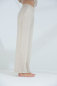 Armonia Straight Leg Linen Pants Sabbia | G Linen World 