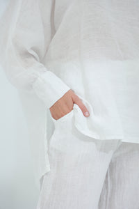 Armonia Straight Leg Linen Pants Blanco | G Linen World 