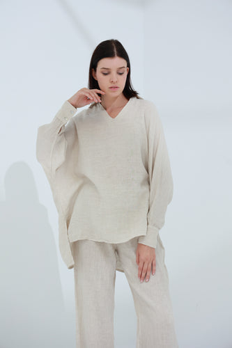 Armonia Pure Linen Shirt Sabbia | G Linen World 