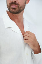 تحميل الصورة في عارض المعرض ، Occhi Men&#39;s Linen Shirt White
