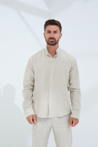 Armonia Men's 100% Linen Shirt - Natural Beige | G Linen World
