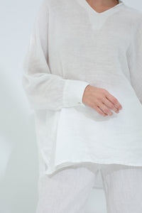 Armonia 100% Linen Shirt Blanco | G Linen World