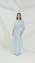 Load and play video in Gallery viewer, Aria Pure Linen Bisht Abaya Cloud | G Linen World
