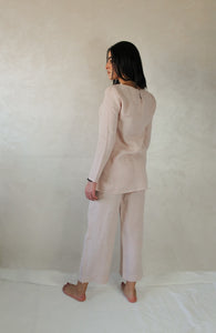 Light Pink Oia Long Sleeves Co-Ord Top - Cipria