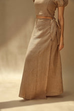 Load image into Gallery viewer, Tocco Linen Wrap Skirt - Cammello
