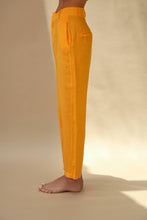 Load image into Gallery viewer, Fiamma Pure Linen Cigarette Leg Trousers in&nbsp;Mandarine | G Linen World 
