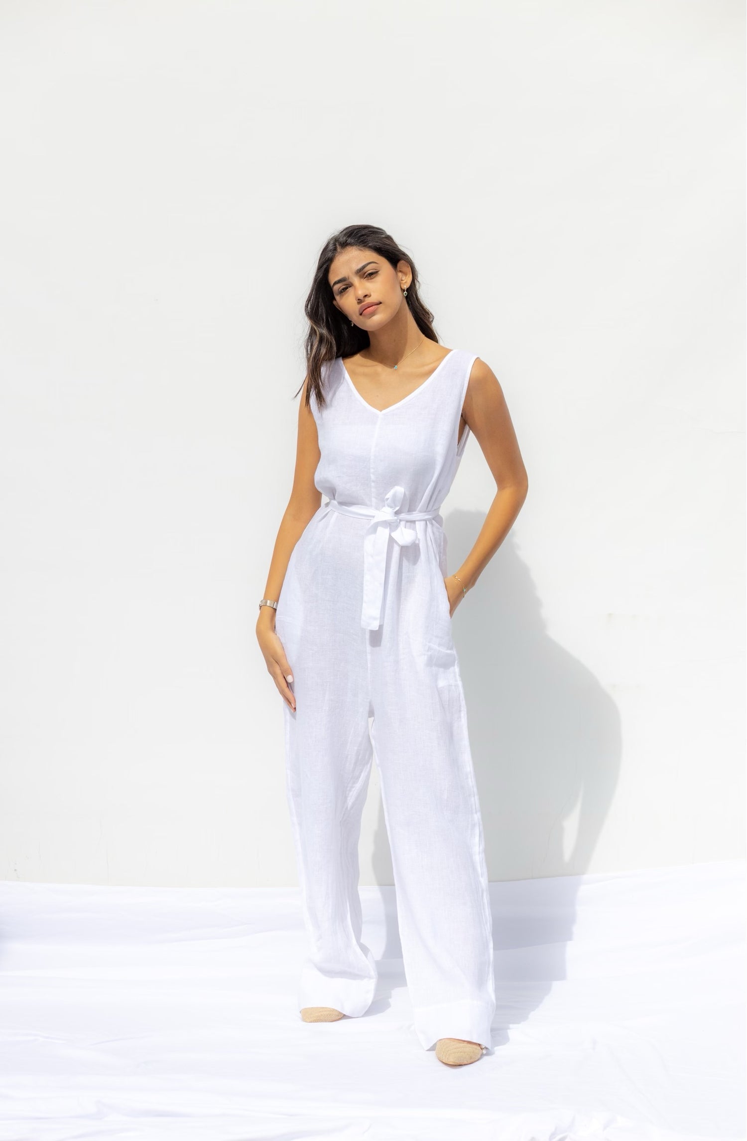 White Monaco Jumpsuit - Blanco