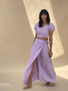 Tocco Linen Wrap Skirt - Violet