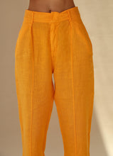 Load image into Gallery viewer, Fiamma Pure Linen Cigarette Leg Trousers in&nbsp;Mandarine | G Linen World 
