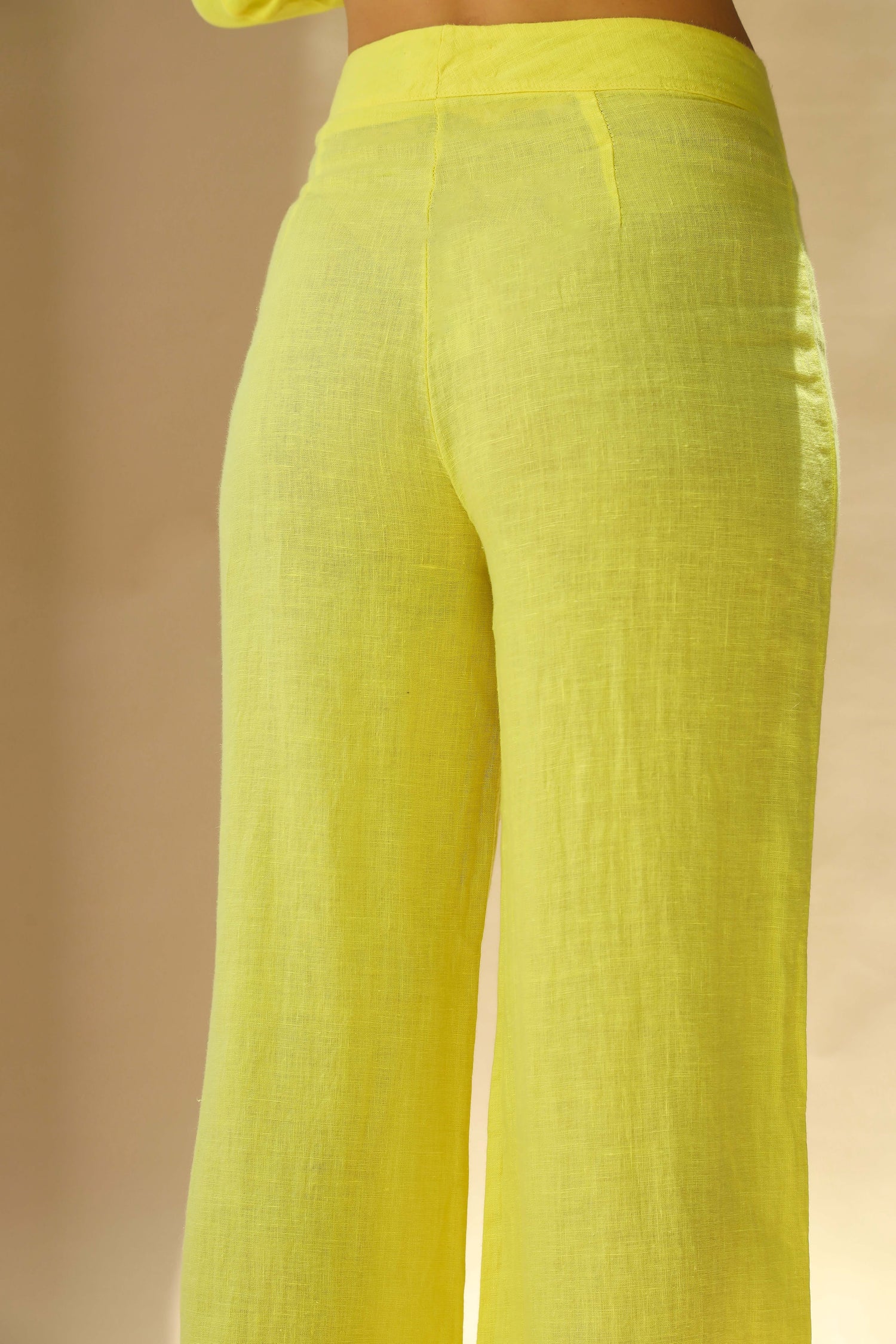 Sole Pure Linen Wide Leg Pants in Giallo | G Linen World 