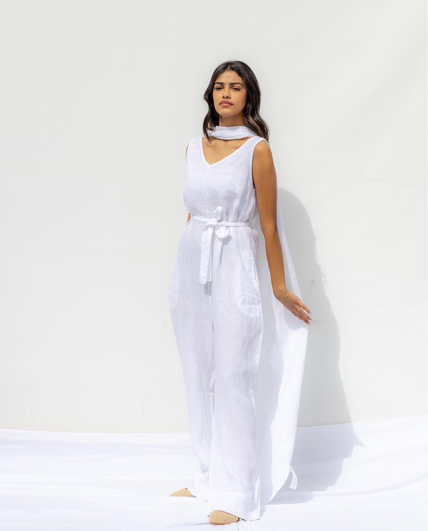 White Monaco Jumpsuit - Blanco