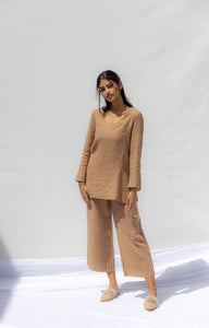 Light Brown Oia Co-Ord Pants - Cammello