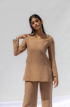 Load image into Gallery viewer, Light Brown Oia Long Sleeves Co-Ord Top - Cammello
