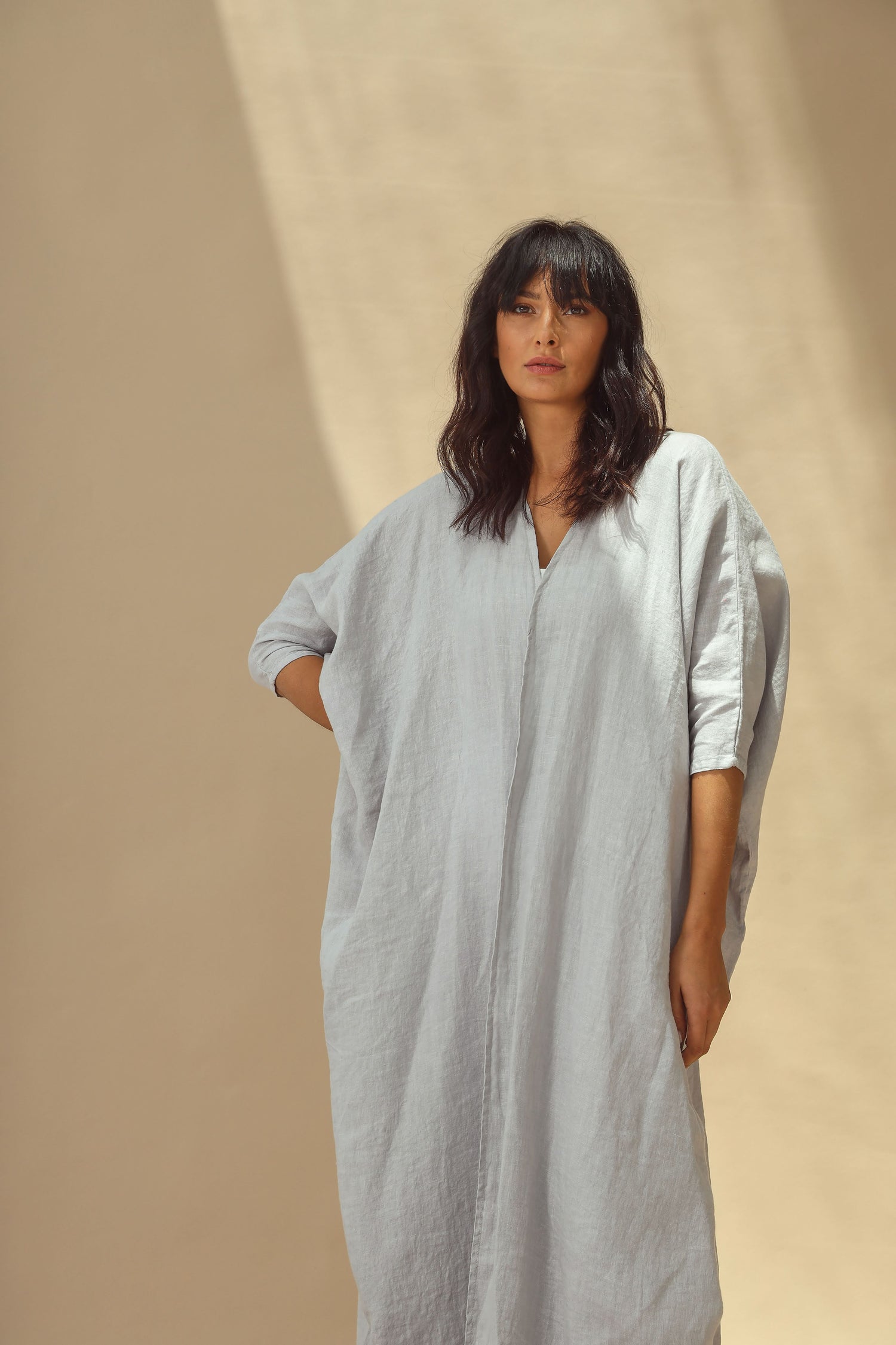 Aria Pure Linen Bisht Abaya Perla | G Linen World