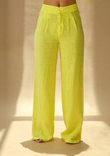 Sole Pure Linen Wide Leg Pants in Giallo | G Linen World 