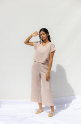 Light Pink Oia Co-ord Pants- Cipria