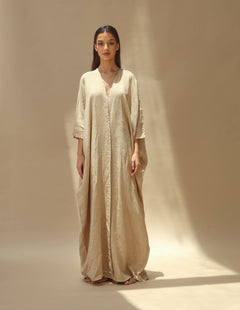 Aria Pure Linen Bisht Abaya Safari | G Linen World 